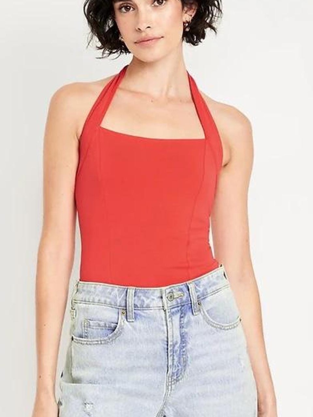 Old Navy Coral Red Halter Top